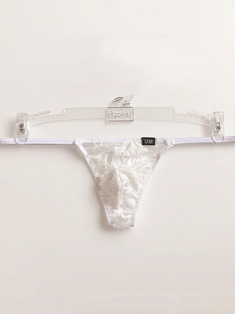 Men's Lace See-Through Thin Strap Thong