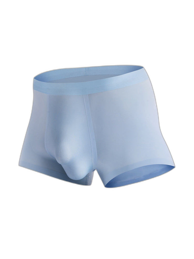 Men's Dual-Convex Gusset Comfy Waistband Ice Silk Trunks
