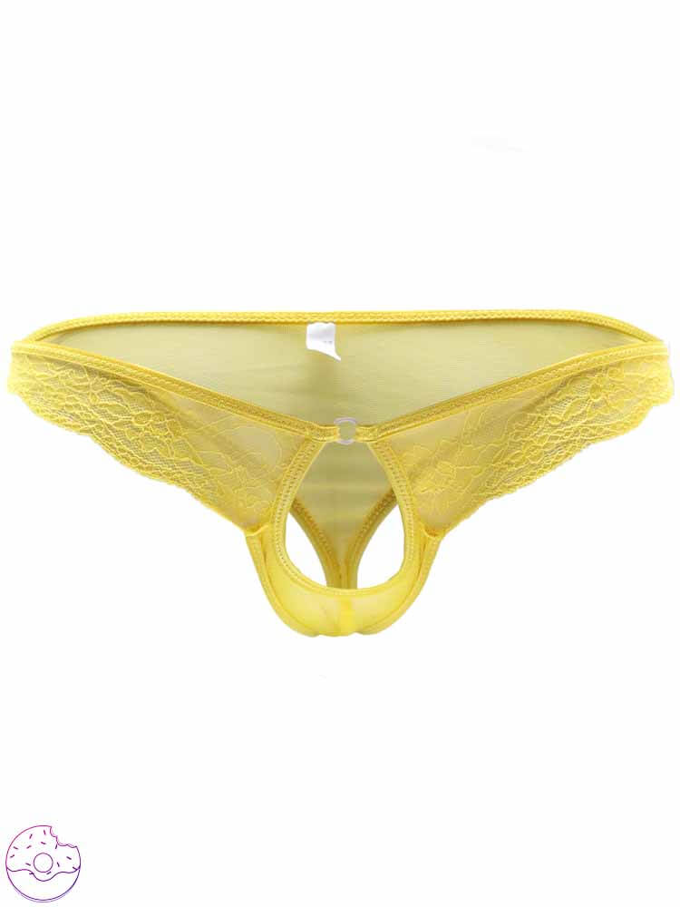 Men's Sheer Lace Stretch Thong