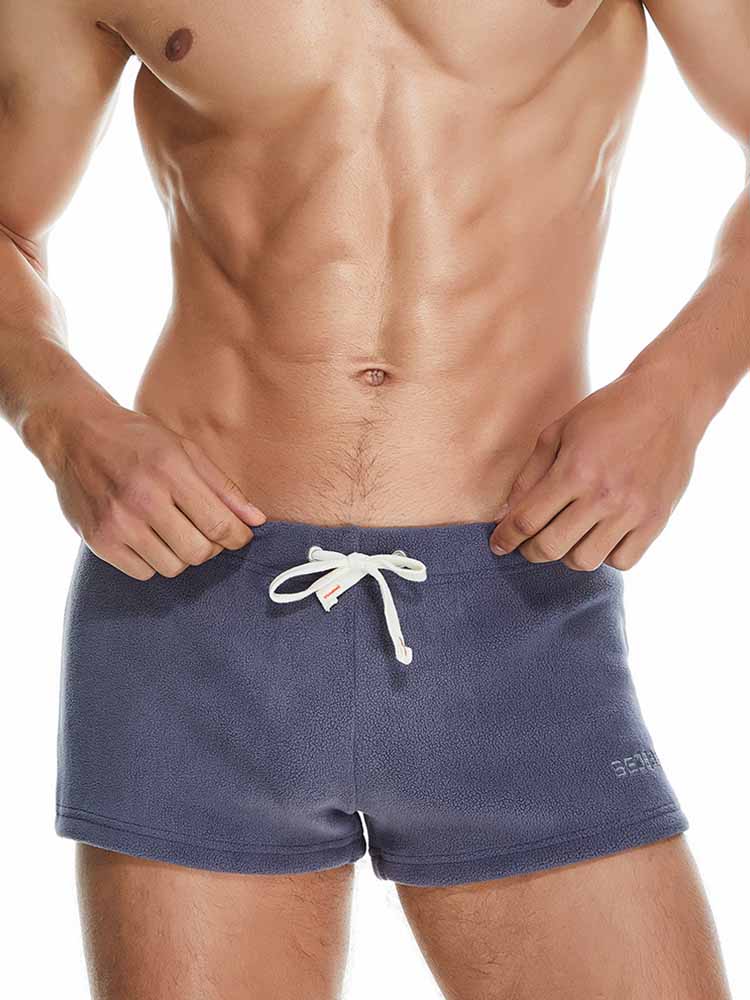 Men's Solid Color Lace Up Casual Sports Shorts