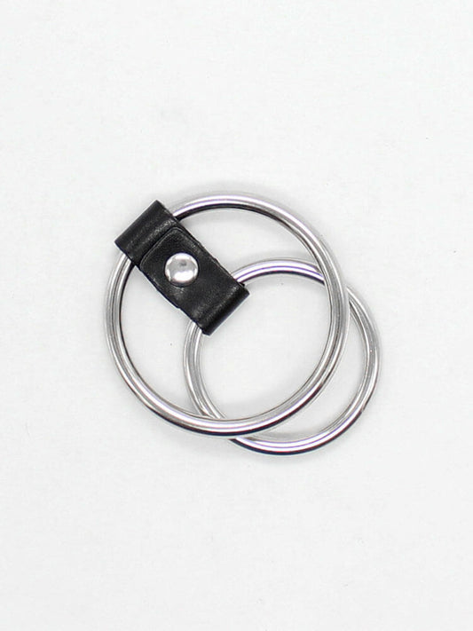 Sexy Leather Metal Cock Bondage Ring