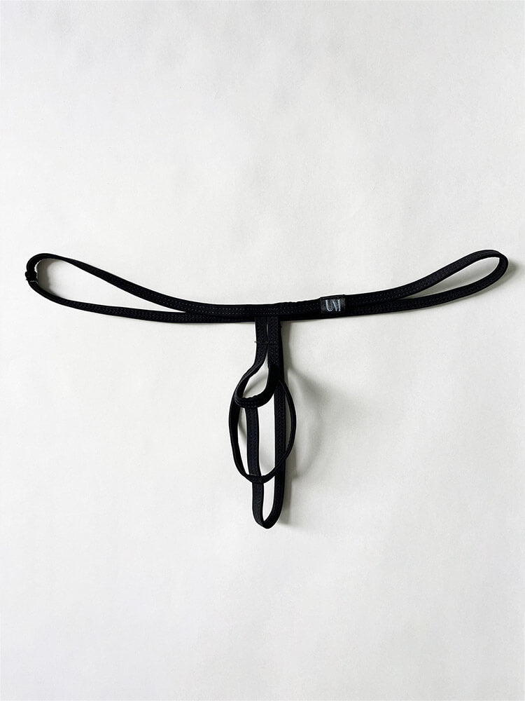 Men's Sexy Elastic Strap Hollow Solid Color Thong