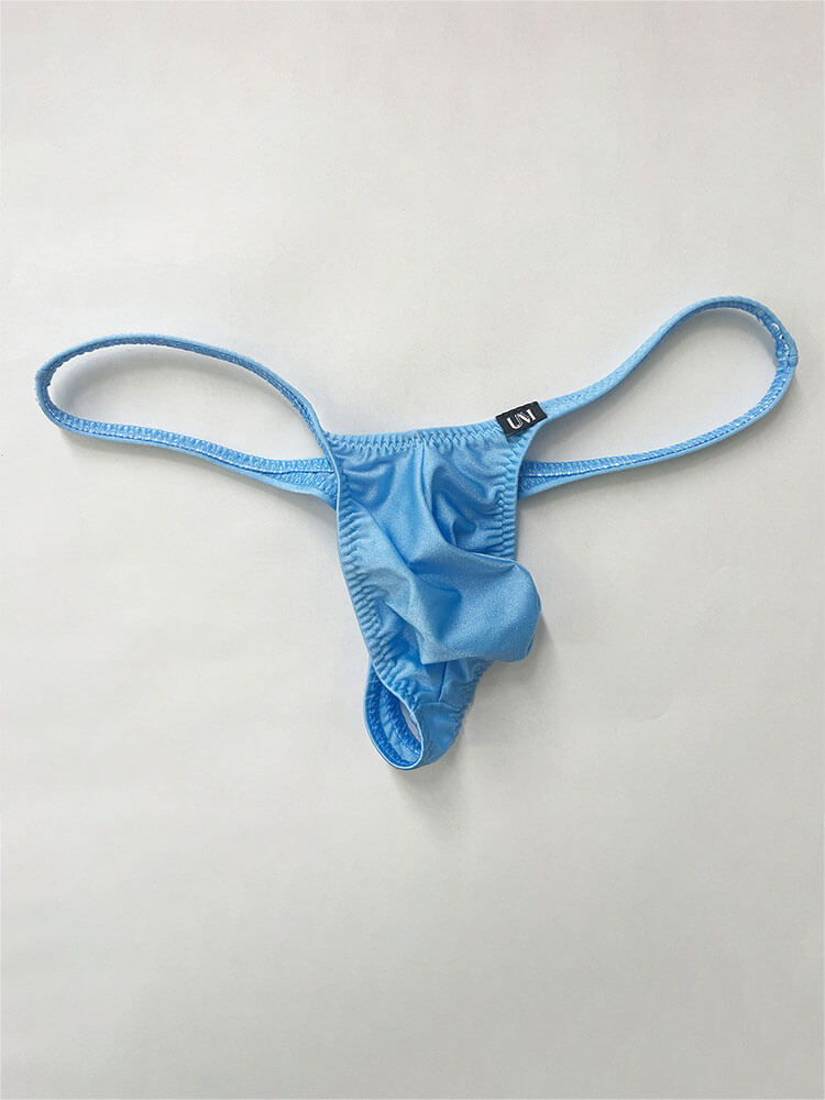 Men's Solid Color Low-Rise U-Convex Pouch Thong