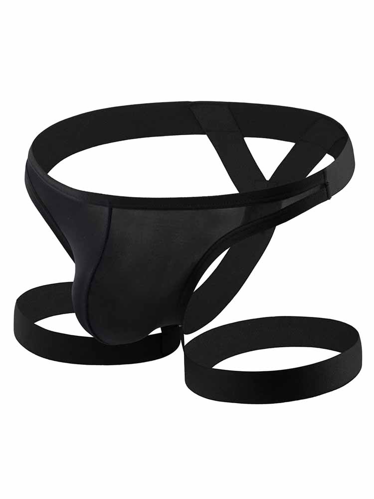 Men's Ice Silk Leg Band Thong - White