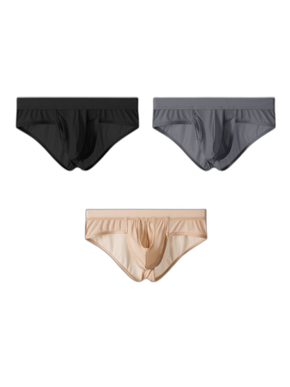 3 Pack Men's Fly Opening Supportive Pouch Stretch Premium Briefs