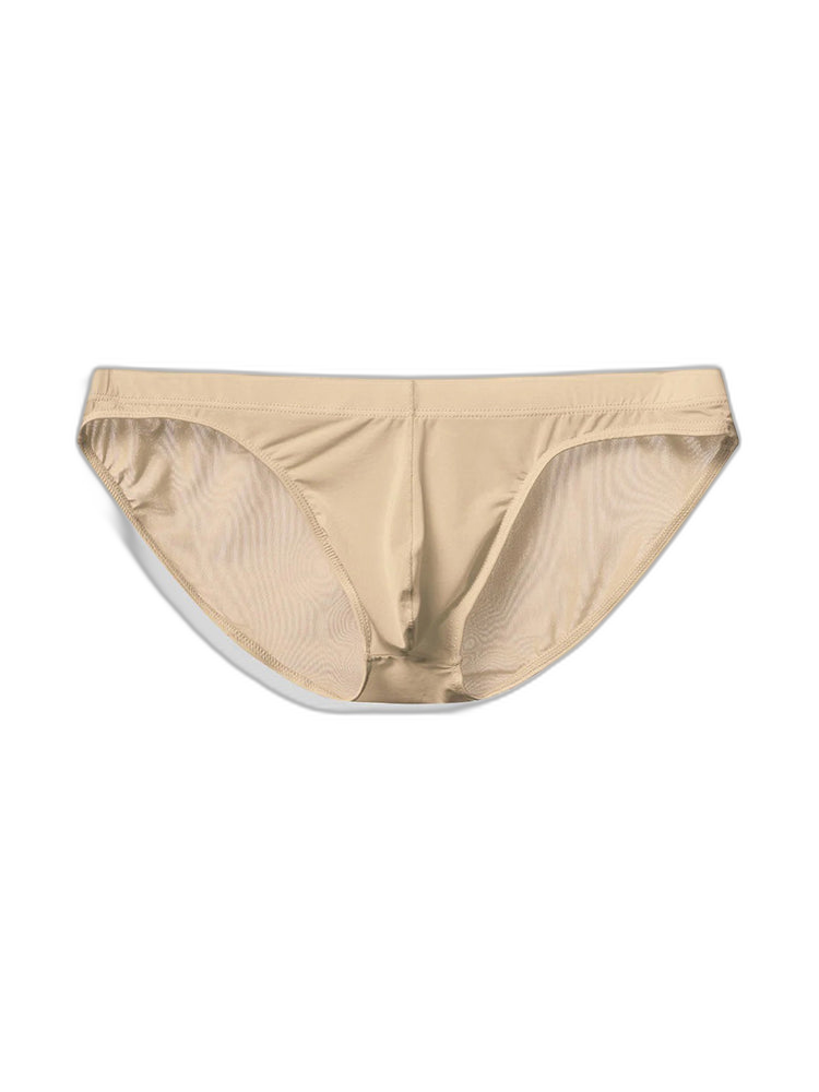 Men's Low Waist Ice Silk Transparent Seamless Briefs