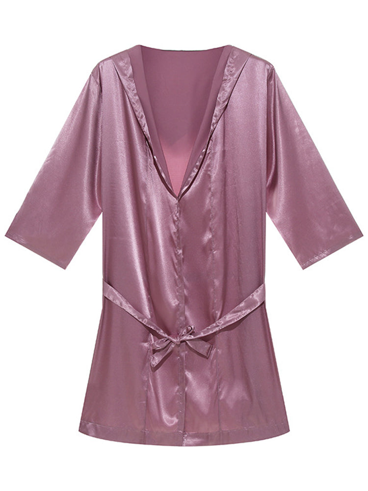 Men's Loose Polyester Short Sleeve Pajamas