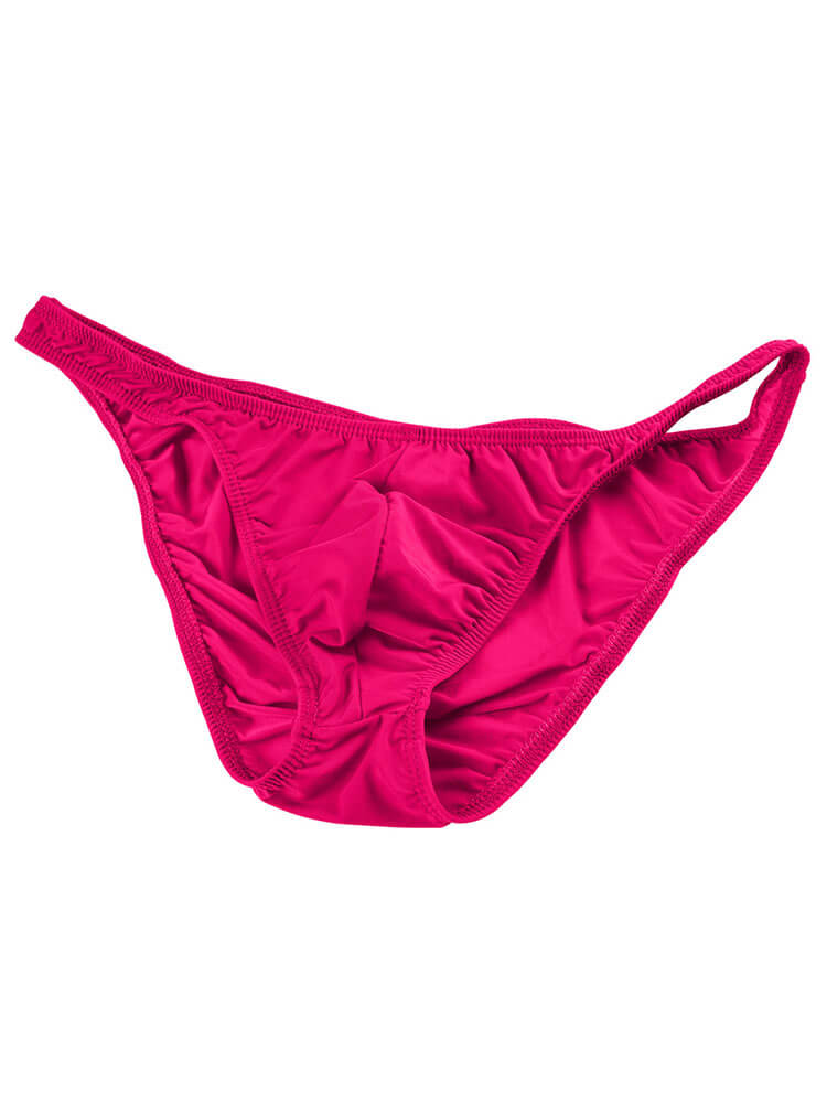 Men's Sexy Solid Color Ice Silk Low Waist Briefs