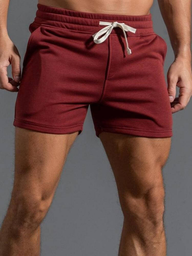 Men's Casual Solid Cotton Gym Shorts
