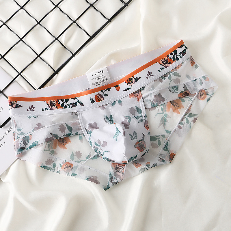 4 Pack Men’s Flower Print Pouch Briefs