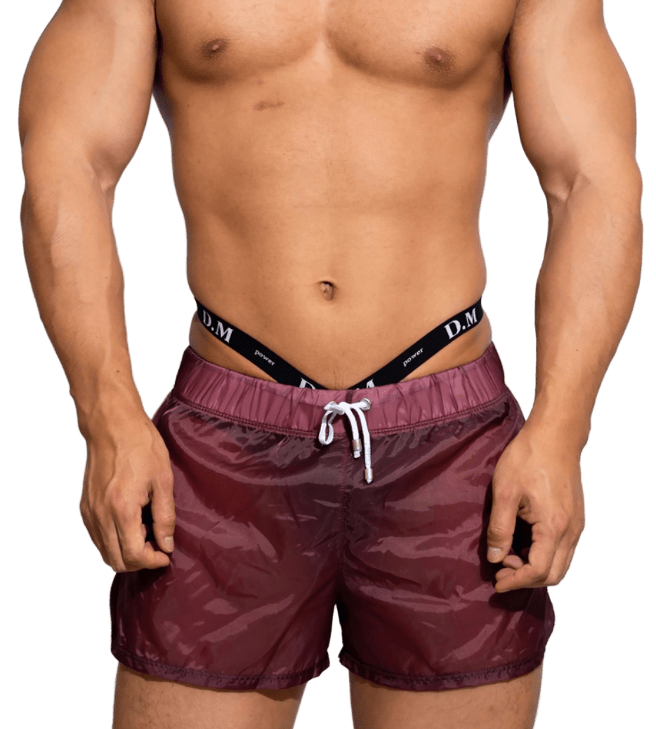 Dog & Master Low Waist Translucent Shorts Wine Red - The Pup Play Hub