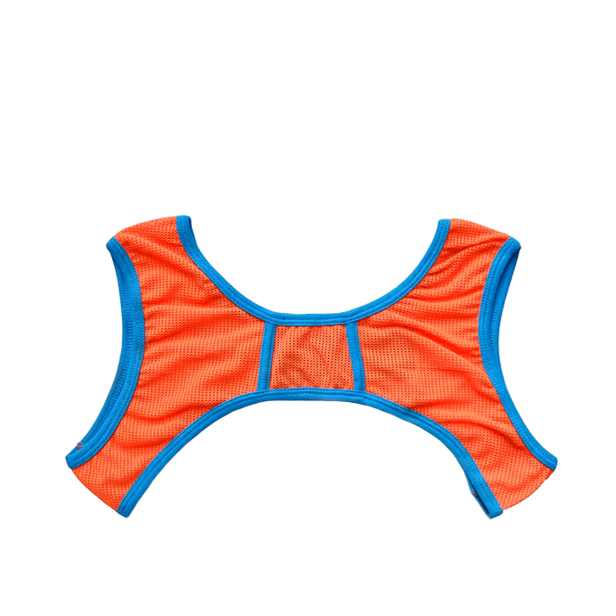 Dog & Master Mesh Harness Orange/Blue - The Pup Play Hub