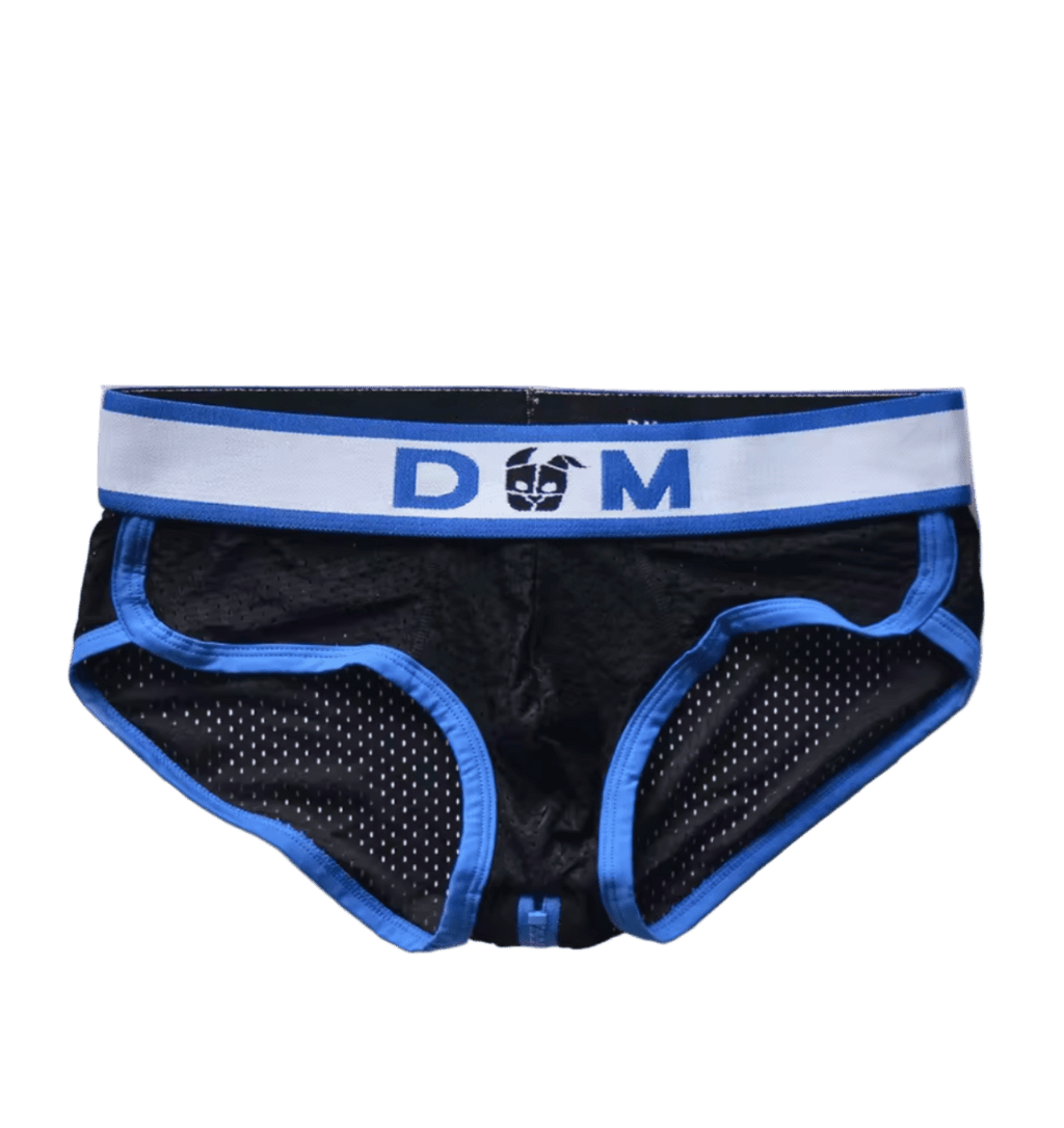 Dog & Master Mesh Mesh Zipper Bum Briefs Blue - The Pup Play Hub