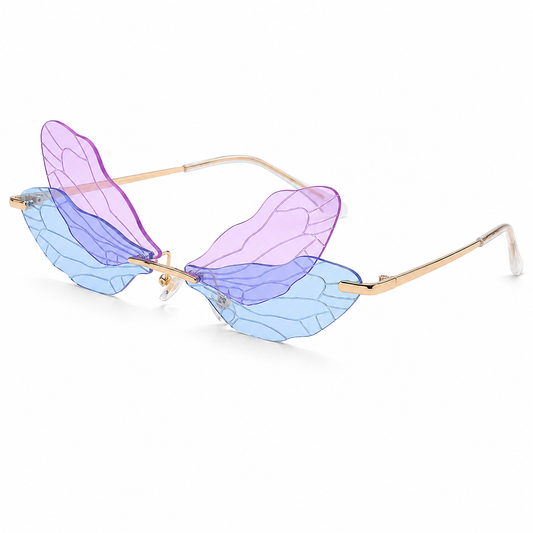 Lilac Blue Dragonfly Wing Glasses