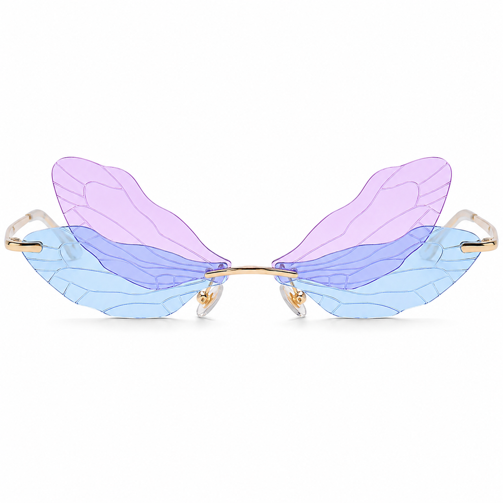 Lilac Blue Dragonfly Wing Glasses