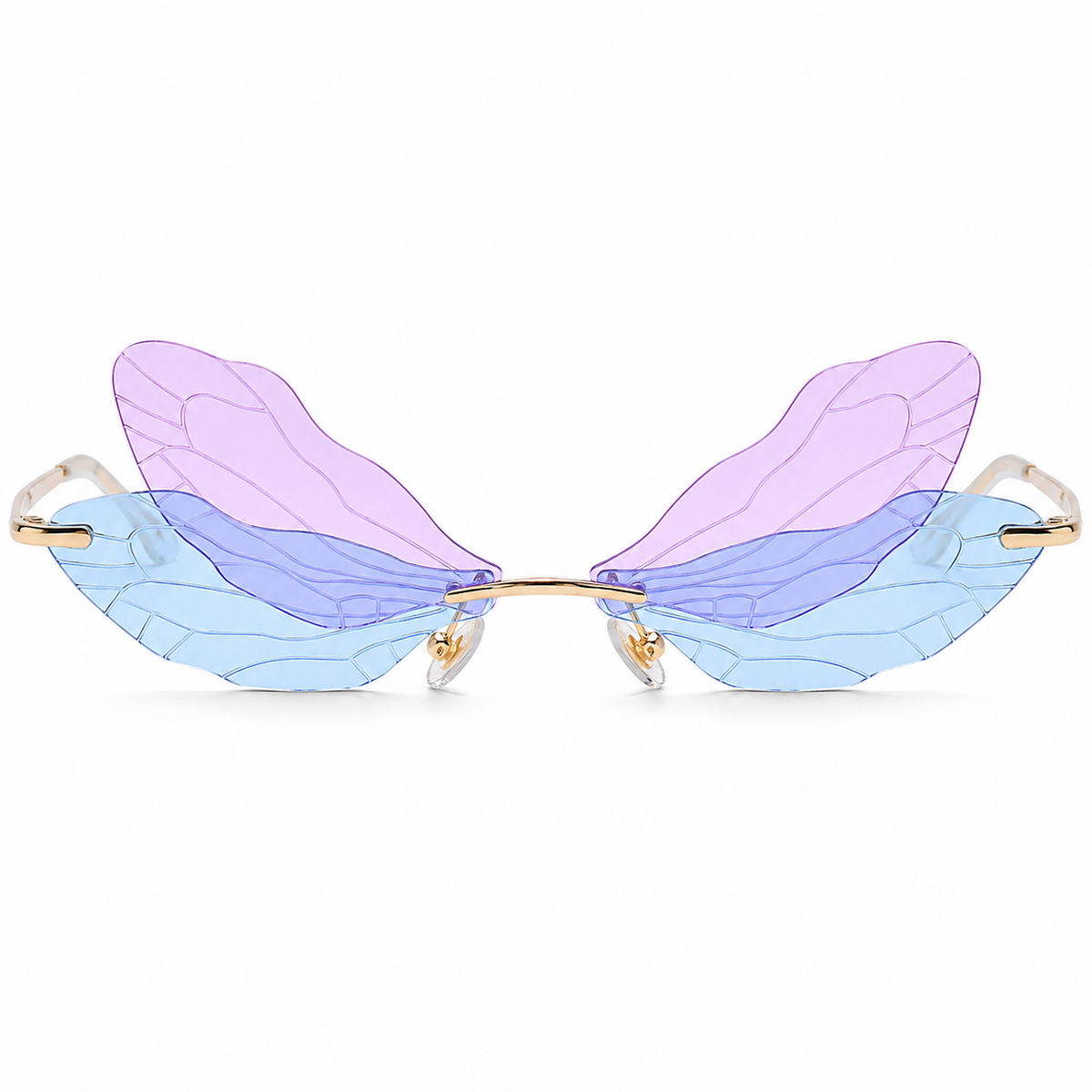 Lilac Blue Dragonfly Wing Glasses