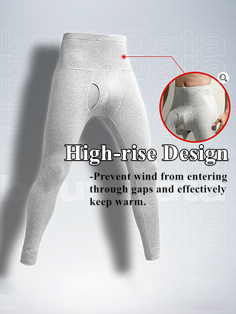 Men's High-rise Cotton Thermal Bottoms With Fly