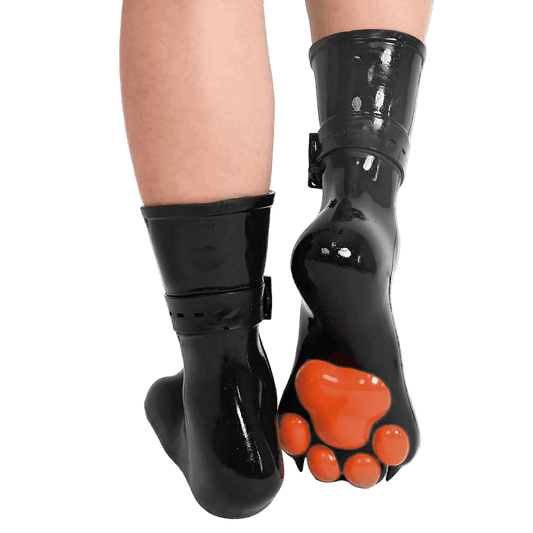 Furrjoi Silicone Canine Paw feet with Bindings Orange