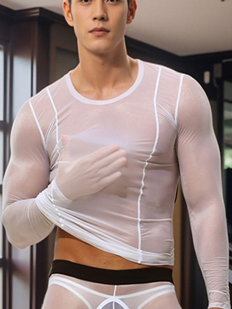 Men's Sexy High-Elastic Transparent Top