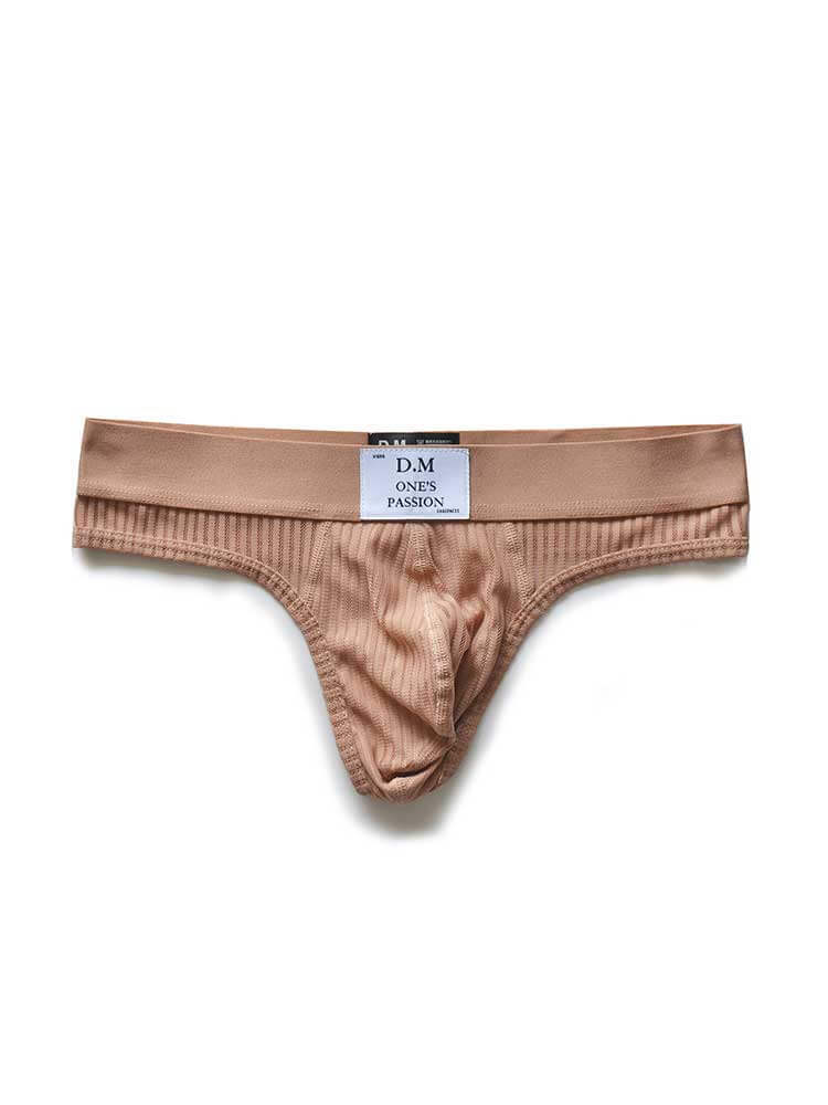 Men's Solid-Color Low-Rise Sexy Mesh Thong