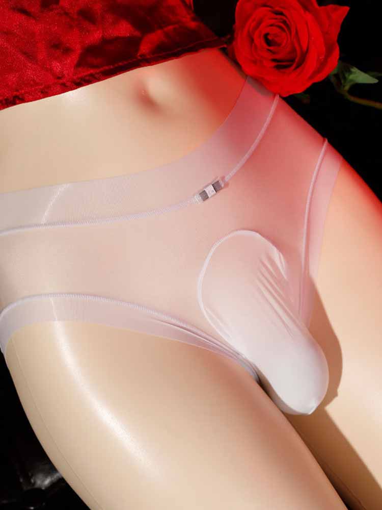 Men's Sexy Transparent Thin Wrapped Egg Briefs
