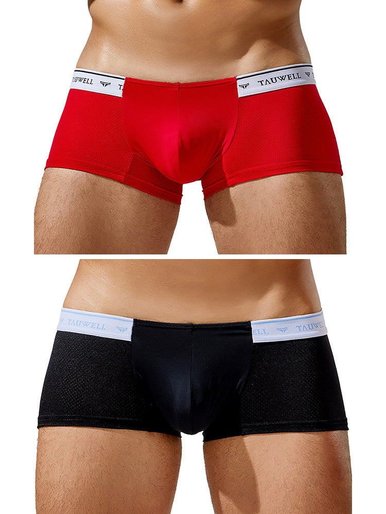 2 Pack Men's Sexy Comfortable Breathable Solid Color Trunks