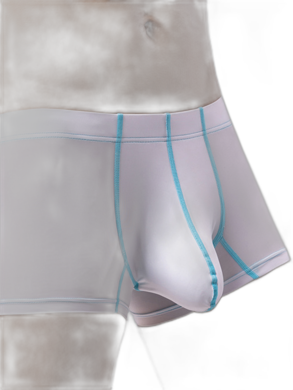 3 Pack Men's Large Pouch Contrast Binding Trunks