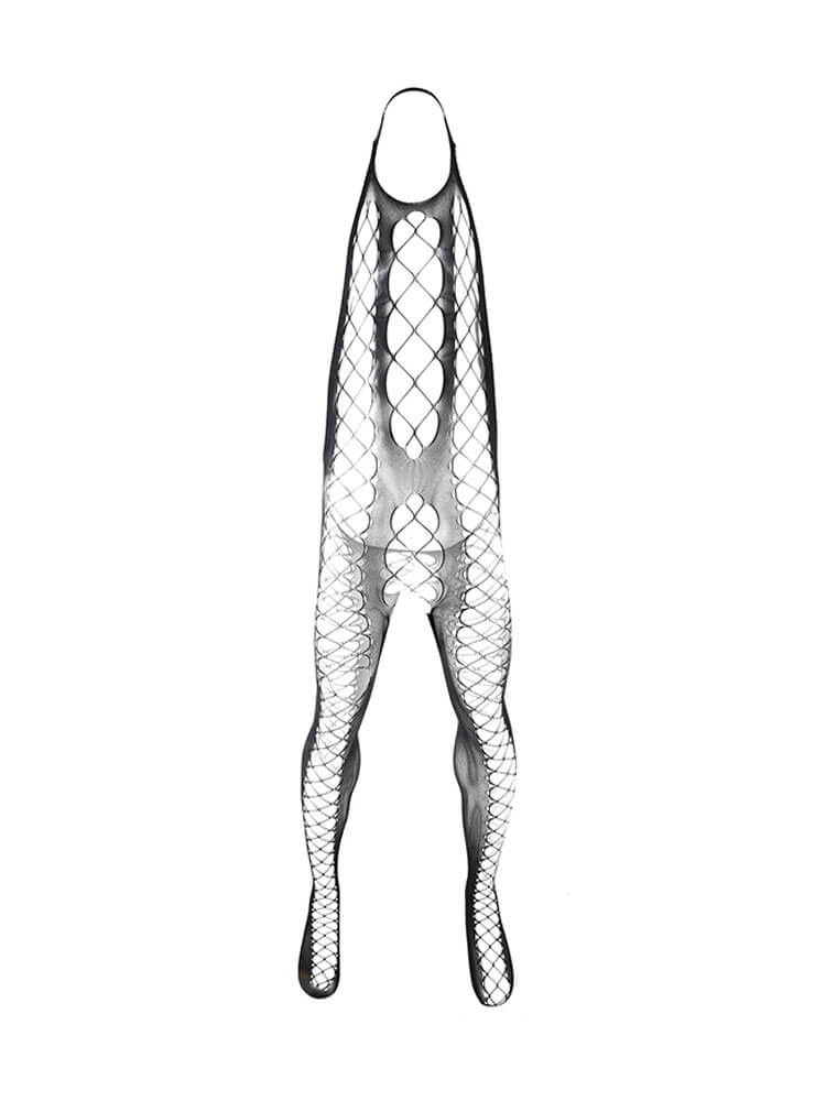 Men's Sexy Hollow Suspender Stocking Halter Bodysuit