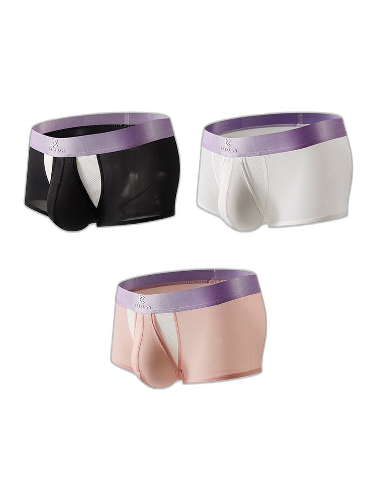 3 Pack Men's Supportive Pouch Lightweight Antibacterial Cooling Trunks