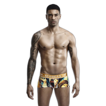 SEOBEAN Luxe Print Silk Low-Waist Boxers