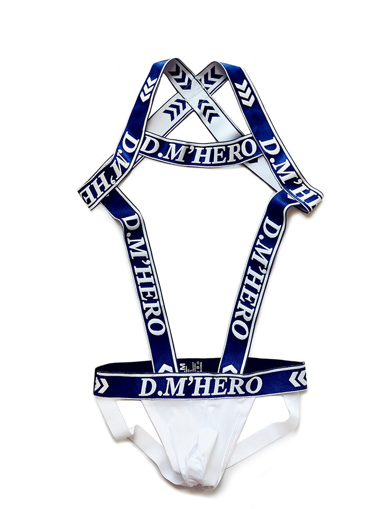D.M Hero Double Thong Harness Jockstrap - Pink