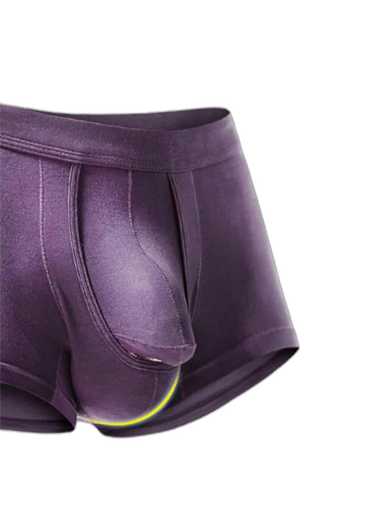 Men's Double Pouch Underwear Separate Pouch Modal Trunks