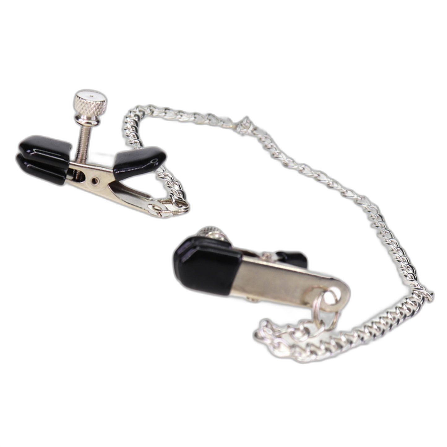 ruff GEAR Metal Wide Grip Nipple Clips with Chain Black