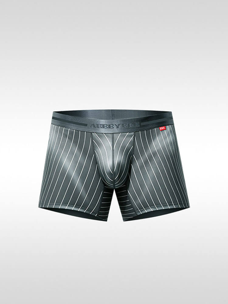 Men's Sexy Pinstriped Thin Bodysuit and Briefs