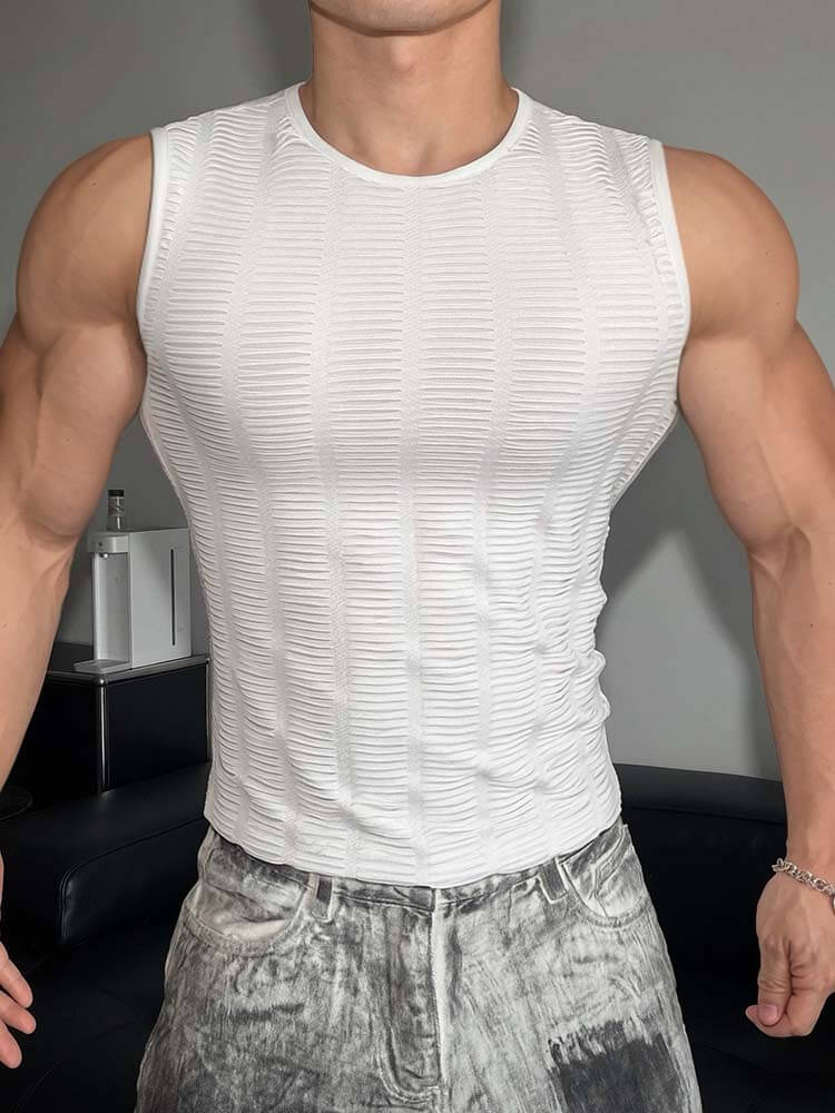 Men's Hollow-out Elastic Slim Fit Vest