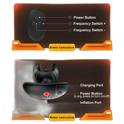 Petal - Inflatable Vibrating Butt Plug - Black Anal Dilator