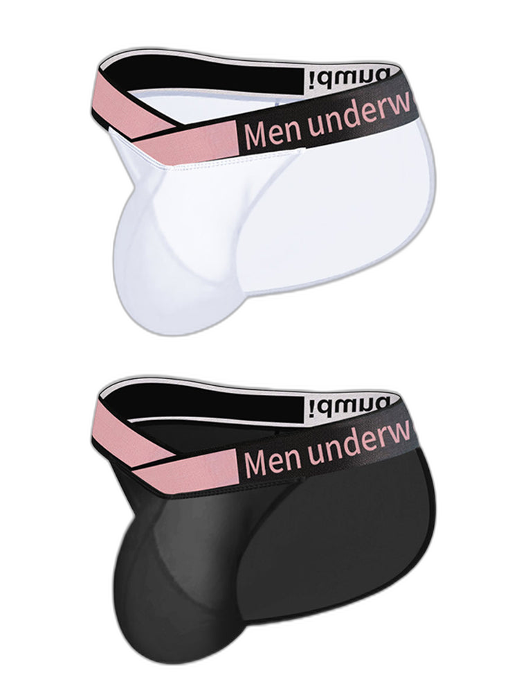 2 Pack Men’s Sexy Bikini with See-through Pouch
