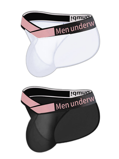 2 Pack Men’s Sexy Bikini with See-through Pouch