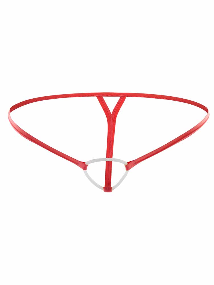 Men's Thin Strap Solid Color Silicone Ring Thong