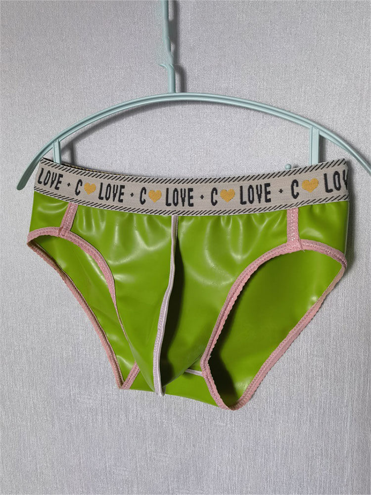 Men's Elastic Sexy Edged Latex Briefs