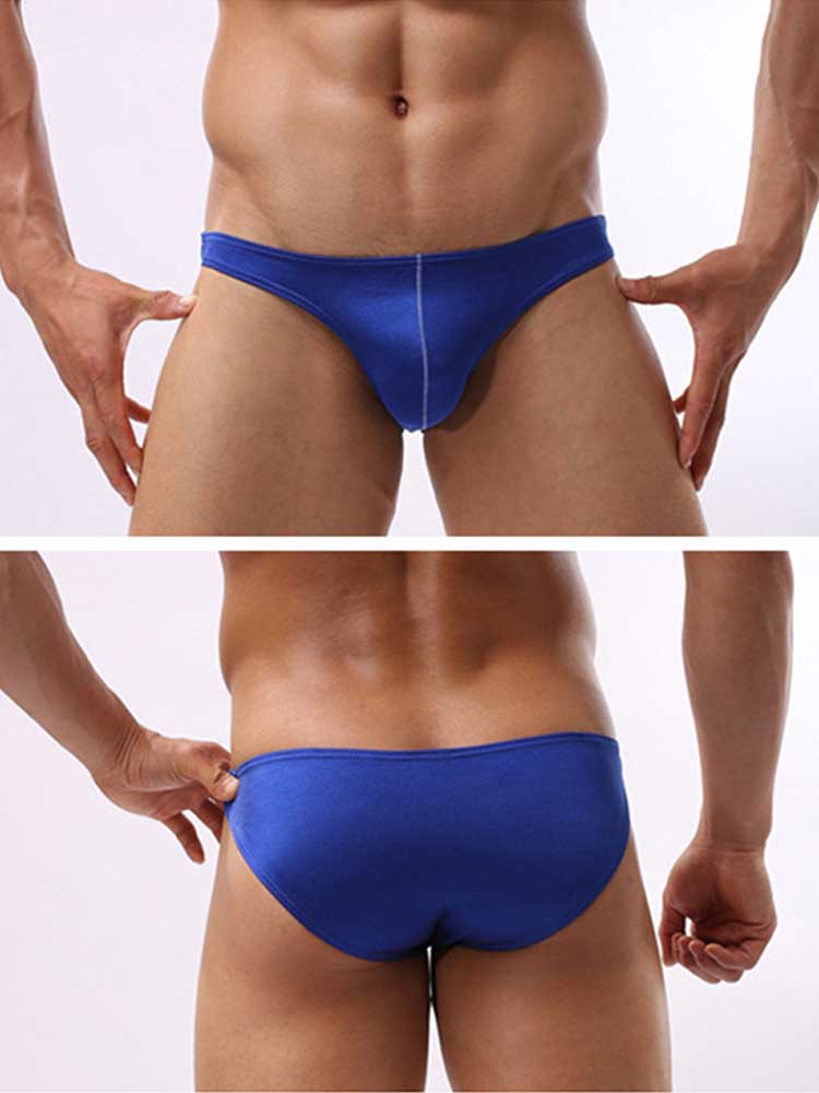 Men's Sexy Low-Rise Tight Quick-Dry Ice Silk Swim Briefs