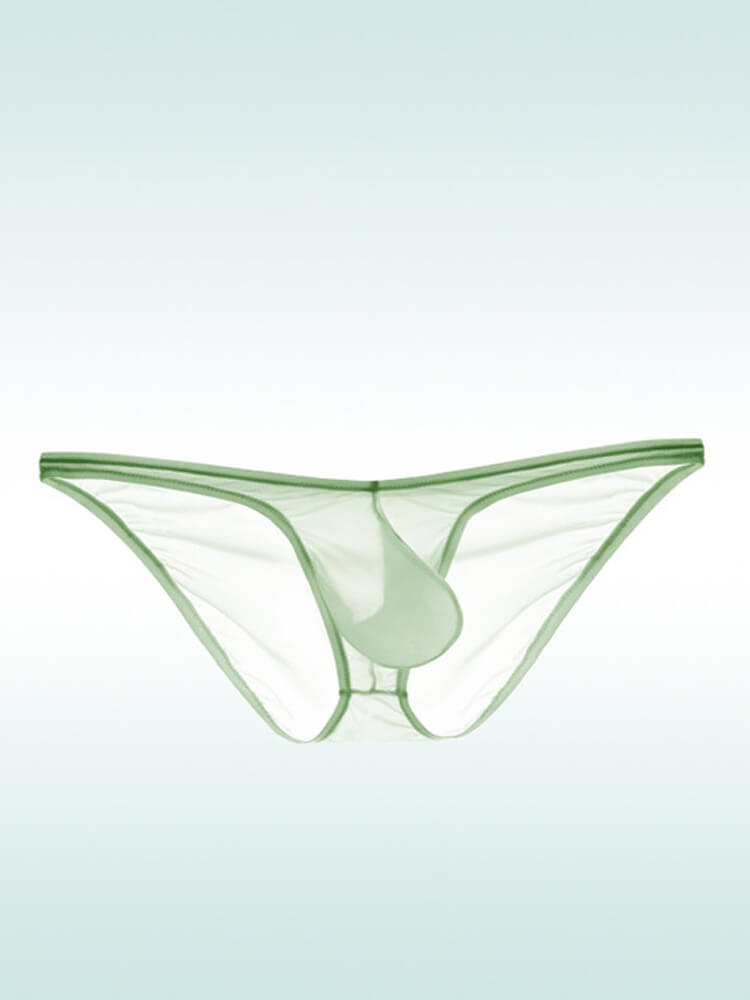 Men's Sexy Thin Transparent Low-Rise One-Piece Briefs