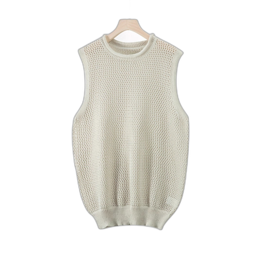 Open-Knit Mesh Tank