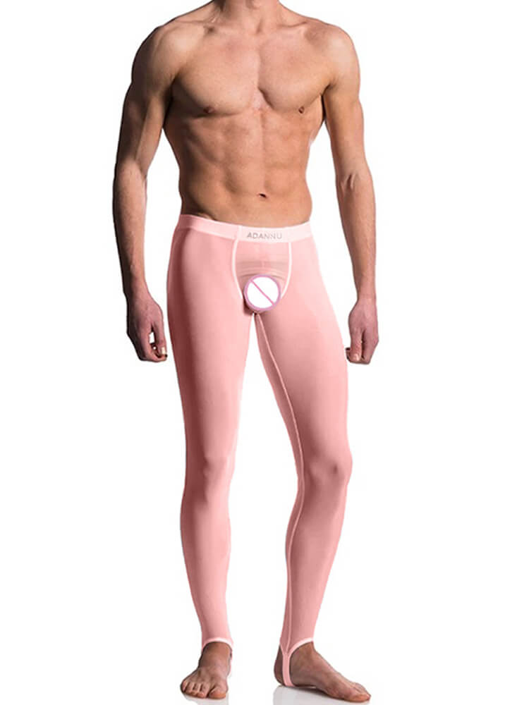 Men's Sexy Thin Sheer Vest Stirrup Pants Set