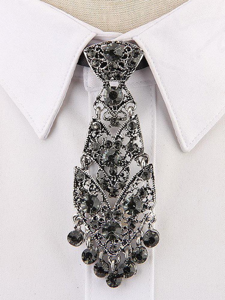 Metallic Diamond Studded Necktie