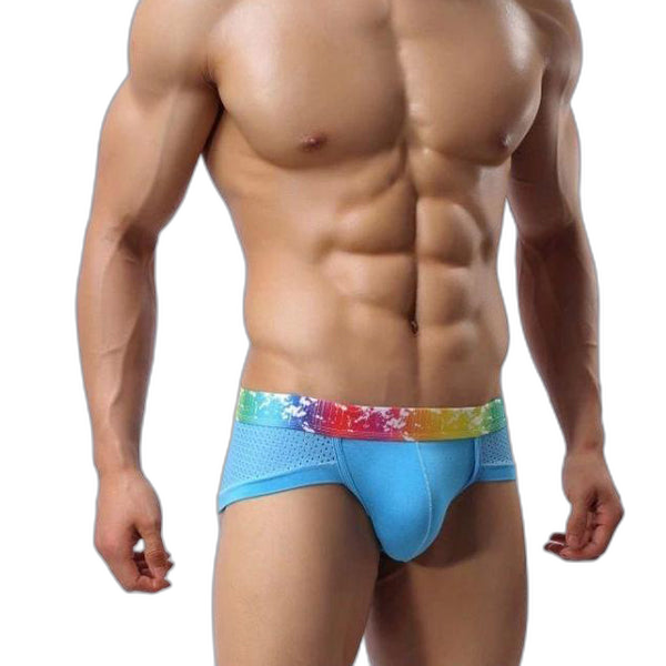 4 Pack Breathable Modal Colored Belt Briefs-rainbow pride underwear