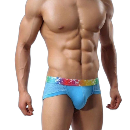 4 Pack Breathable Modal Colored Belt Briefs-rainbow pride underwear