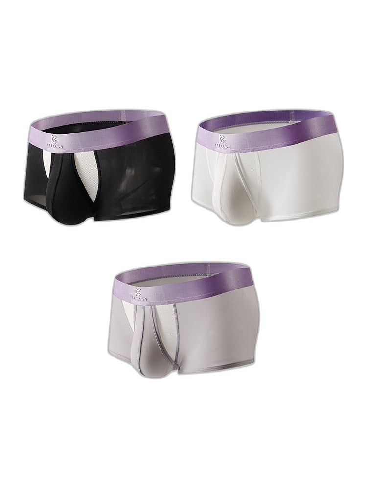 3 Pack Men's Supportive Pouch Lightweight Antibacterial Cooling Trunks