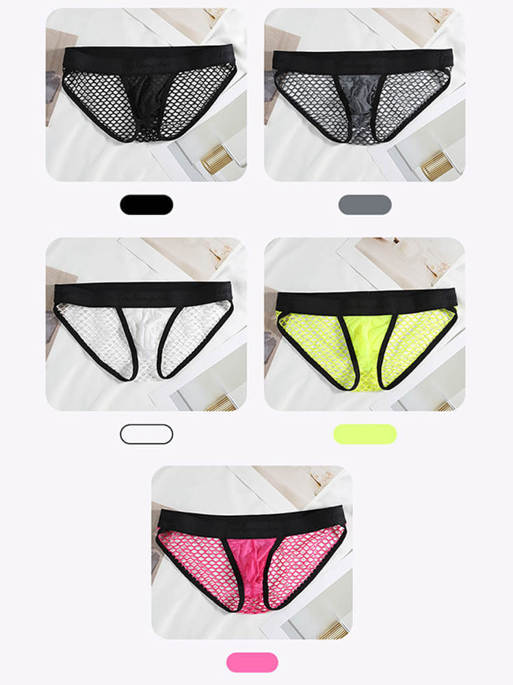Men's Mesh Translucent U-Convex Pouch Briefs