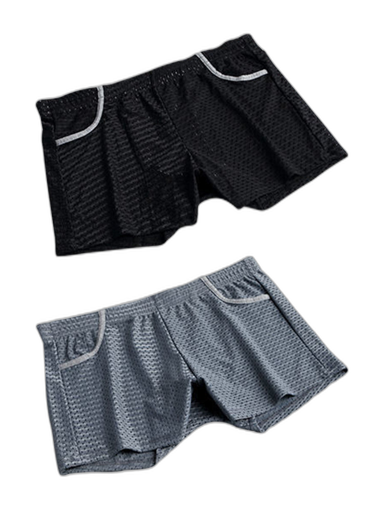 2 Pack Loose Home Underwear Breathable Mesh Shorts